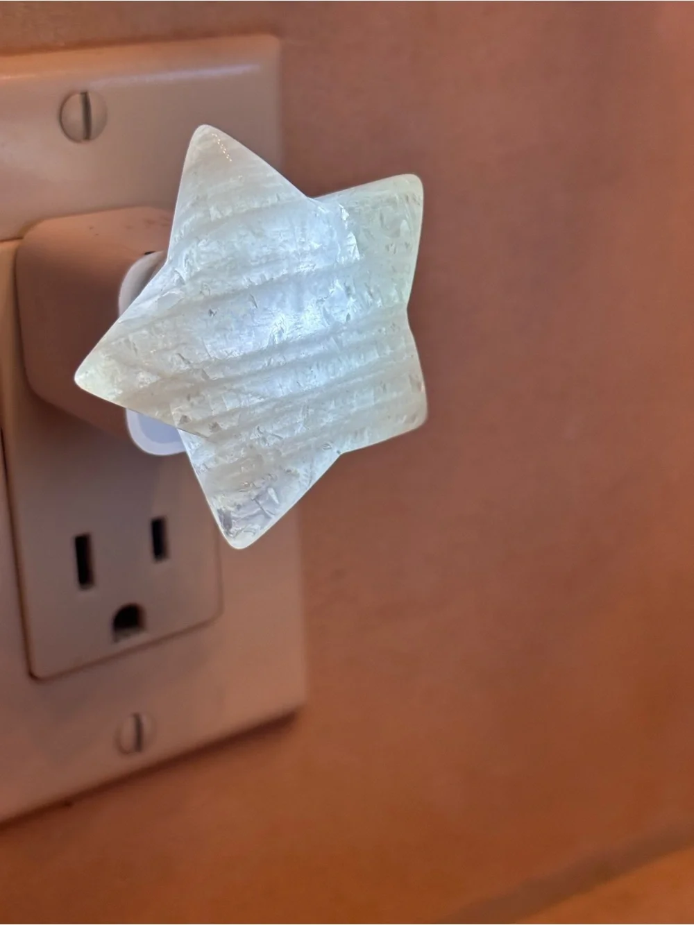 Clear Quartz Star USB Night Light – Crystal Plug-In Glow Light